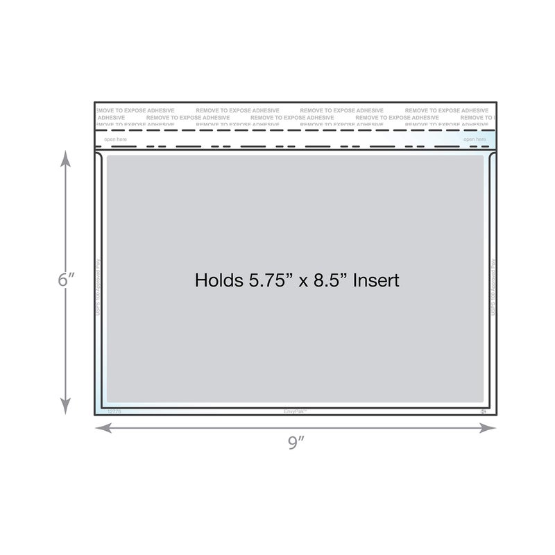 EnvyPak Envelope Crystal Clear Booklet Style 6" x 9", Permanent Tape (5.5â€³ x 8.5â€³ Insert Size) Holds Booklets, Catalogs and Brochures. - Box of 500 - Image 3